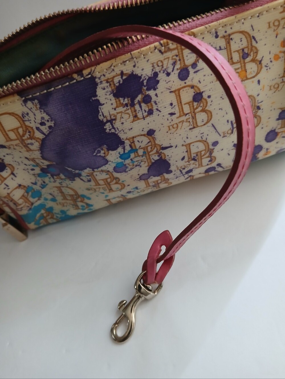 Dooney&Bourke Paint Splash Splatter Barrel Bag Y2K - Picture 5 of 7